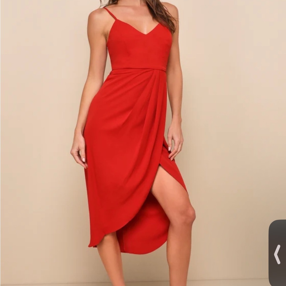 Lulu's Striking Red Wedding Guest Dress